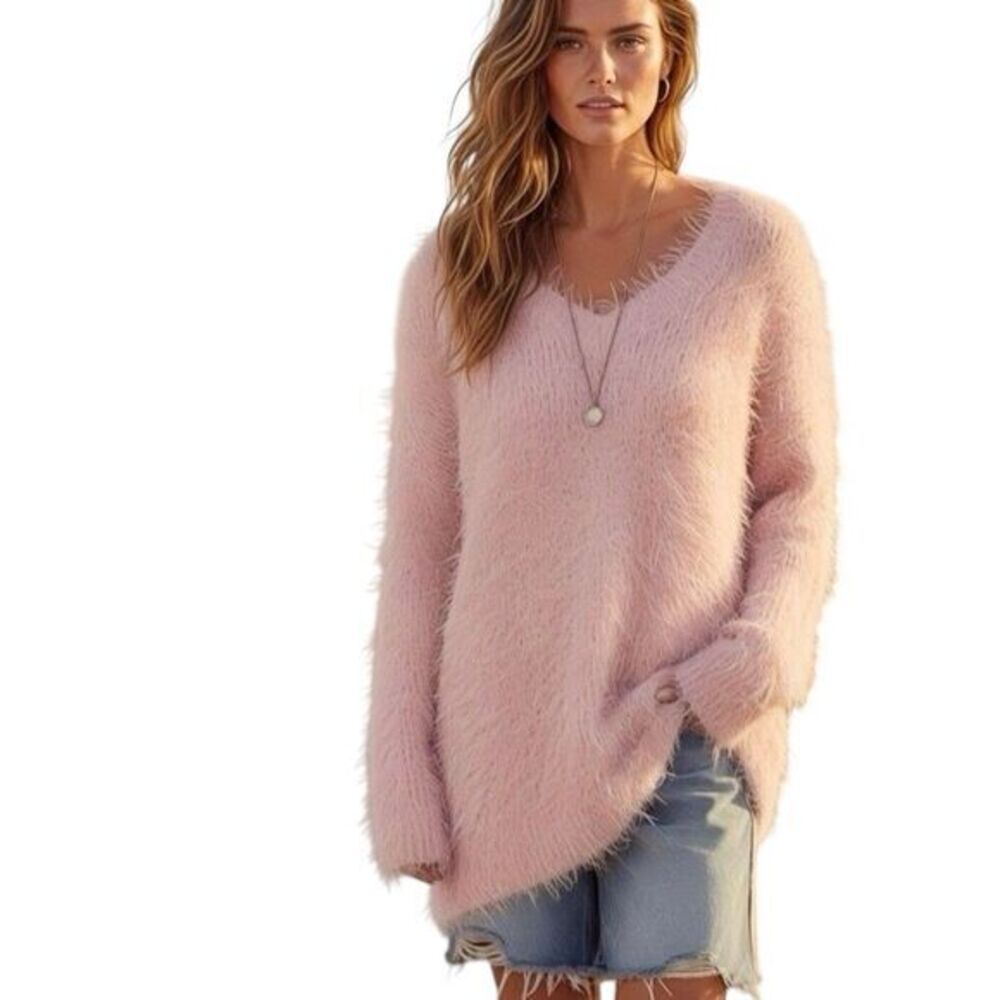 Ruby Moon Womens Sweater Sz Large Oversized Cottagecore Cozycore Eyelash Fuzzy